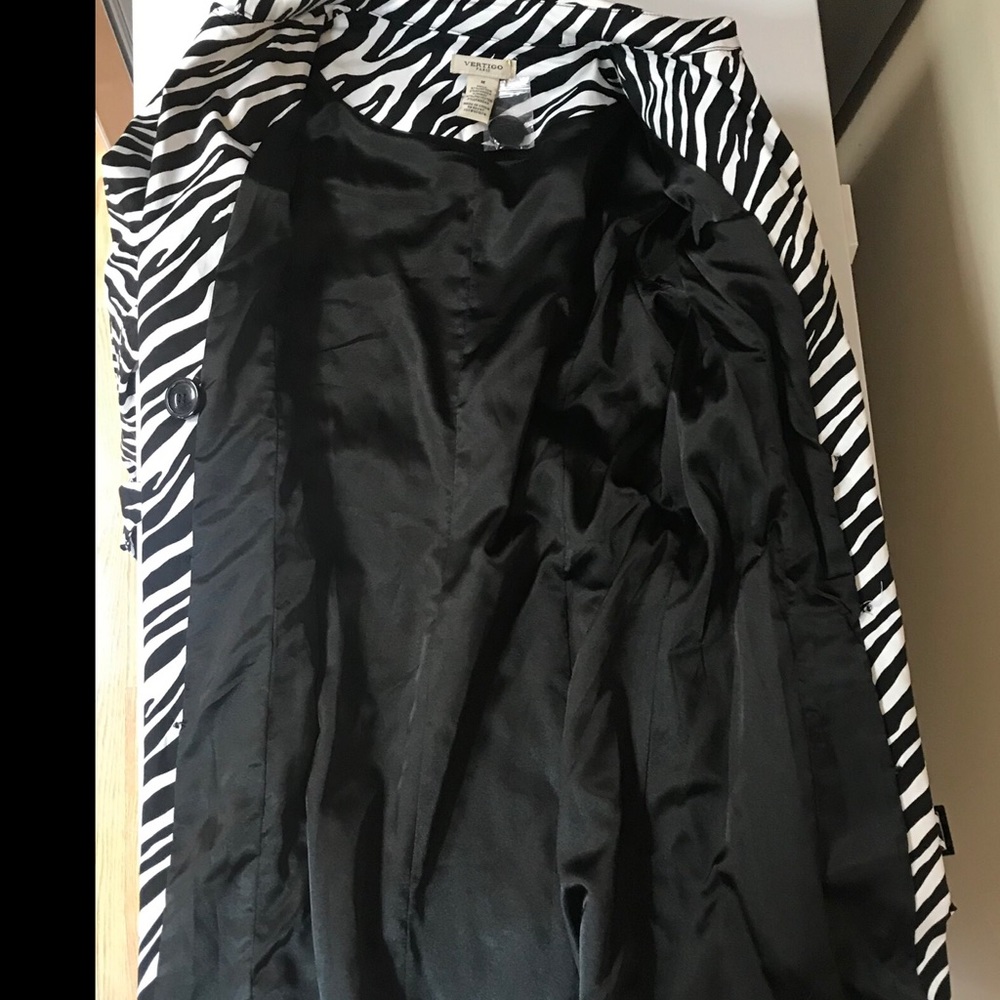 NWOT "Zebra" Rain/Trench Coat Vertigo,from Paris M - Picture 5 of 8